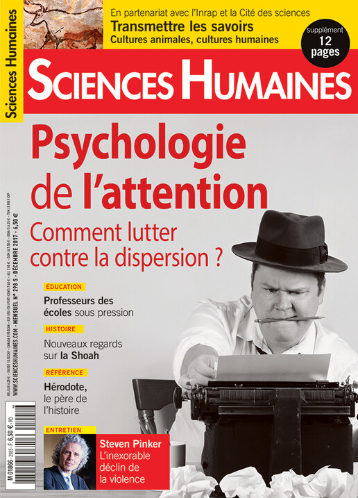 Couverture Mensuel Sciences Humaines n°298 : Psychologie de l'attention : comment lutter contre la dispersion ?