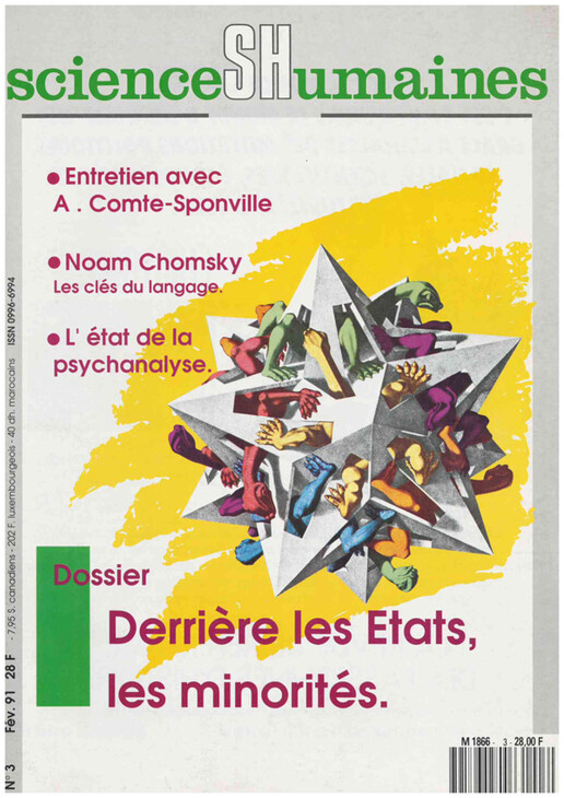 Couverture Mensuel Sciences Humaines n°3 : Derrière les États, les minorités