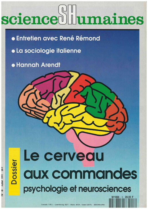 Couverture Mensuel Sciences Humaines n°8 : Le cerveau aux commandes. Psychologie et neurosciences