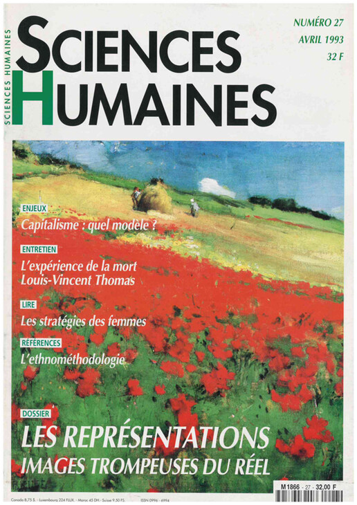 Couverture Mensuel Sciences Humaines n°27 : Les représentations, images trompeuses du réel