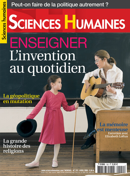 Couverture Mensuel Sciences Humaines n°192 : Enseigner. L'invention au quotidien