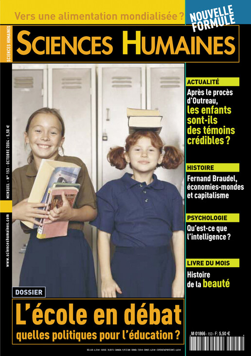 Couverture Mensuel Sciences Humaines n°153 : L'école en débat