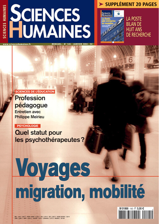 Couverture Mensuel Sciences Humaines n°145 : Voyages, migration, mobilité