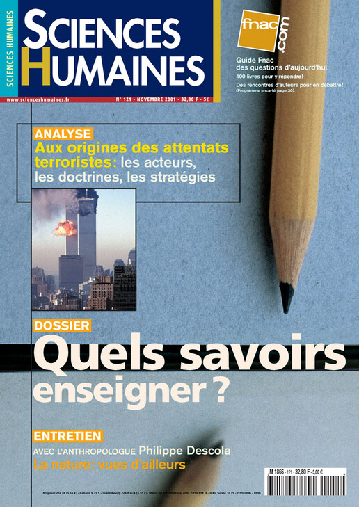 Couverture Mensuel Sciences Humaines n°121 : Quels savoirs enseigner ?