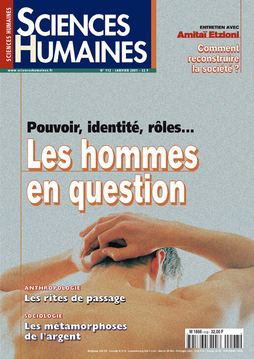 Couverture Mensuel Sciences Humaines n°112 : Les hommes en question. Pouvoir, identité, rôles...