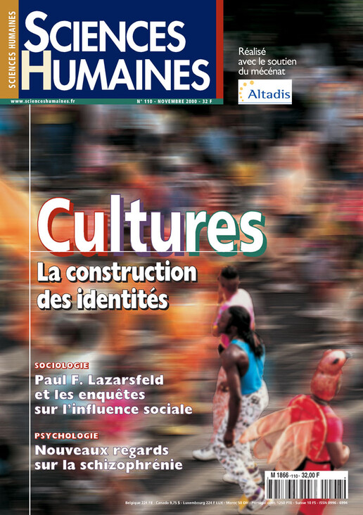 Couverture Mensuel Sciences Humaines n°110 : Cultures : la construction des identités