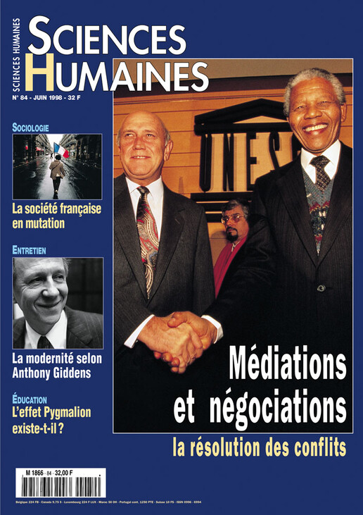 Couverture Mensuel Sciences Humaines n°84 : Médiations et négociations