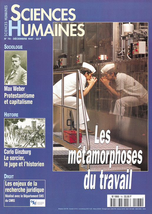 Couverture Mensuel Sciences Humaines n°78 : Les métamorphoses du travail