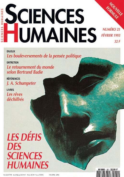 Couverture Mensuel Sciences Humaines n°25 : Les défis des sciences humaines