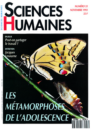 Couverture Mensuel Sciences Humaines n°33 : Les métamorphoses de l'adolescence